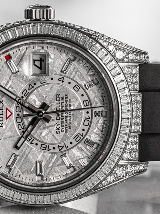 Rolex Sky-Dweller 326259TBR with a meteorite dial and diamond bezel