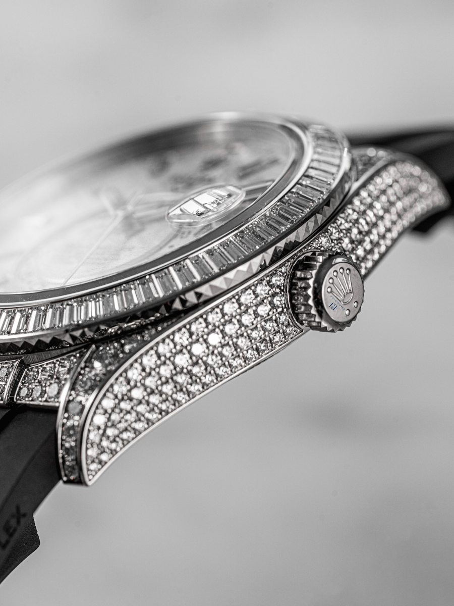 Rolex Sky-Dweller 326259TBR with a meteorite dial and diamond bezel