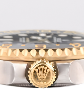 Rolex GMT Master II 126713GRNR crown with the logo in it