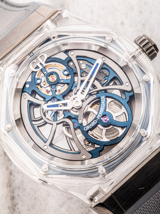 The unique skeletal dial of Girard-Perregaux Laureato