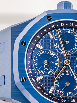 The top part of Audemars Piguet 26579CS dial is showcased in the picture