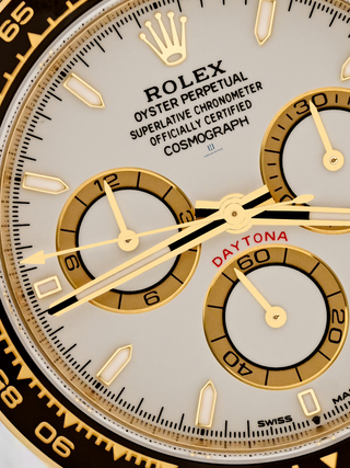 Macro image of Yellow Gold Rolex Daytona 126518LN