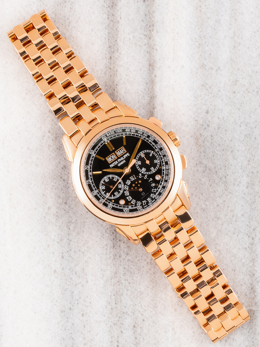 Patek Philippe 5270/1R is placed diagonally