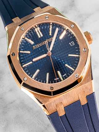 AP Royal Oak 15510OR Leather Blue