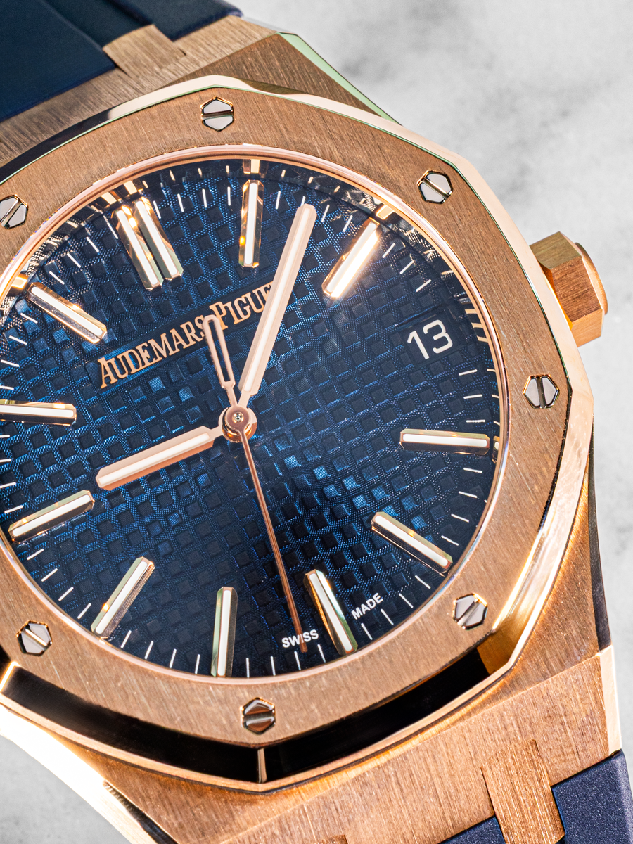 AP Royal Oak 15510OR Leather Blue