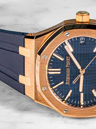 AP Royal Oak 15510OR Leather Blue
