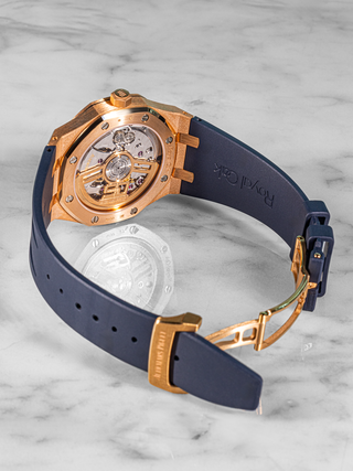 AP Royal Oak 15510OR Leather Blue