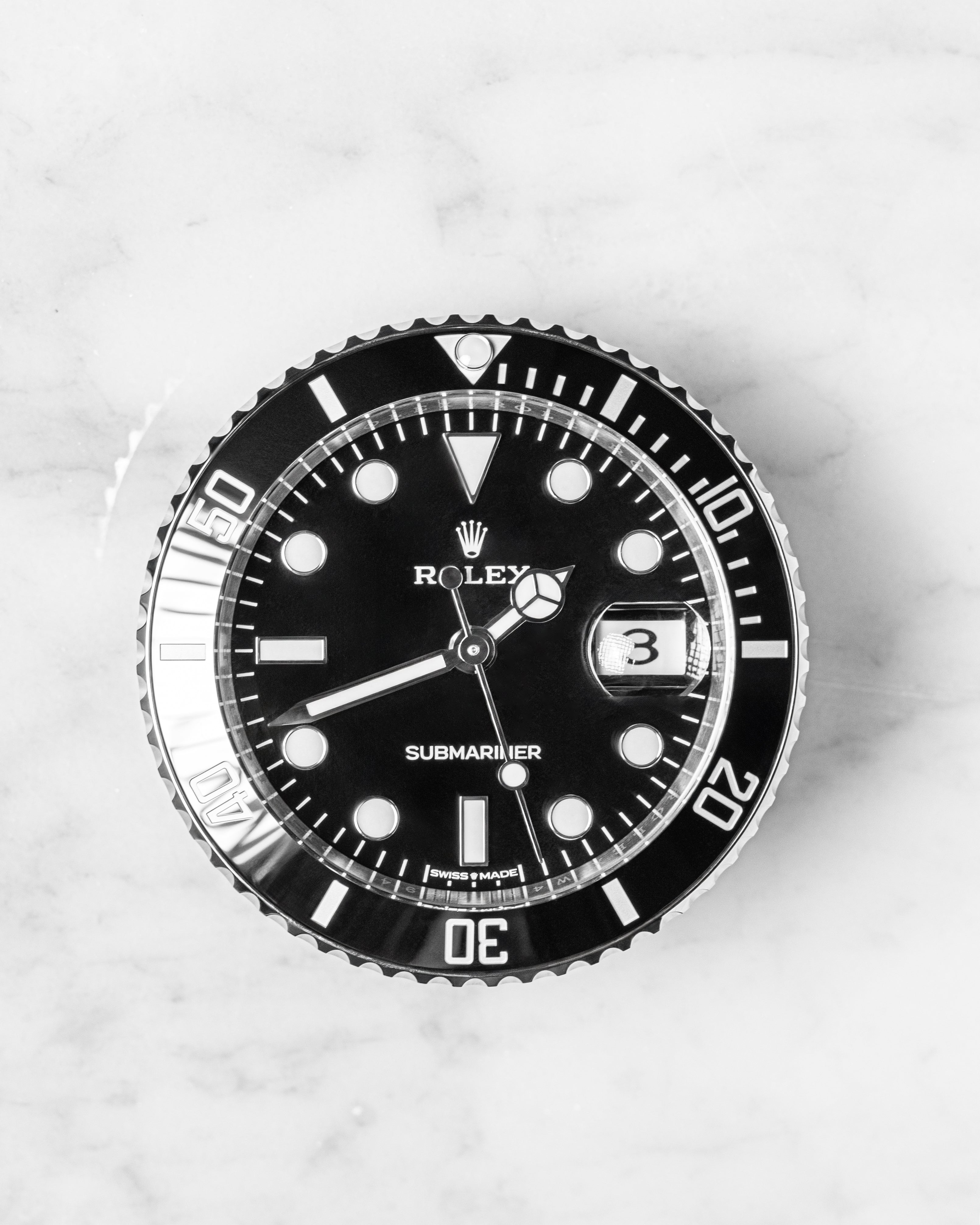 Rolex Submariner Date desk clock 80 mm, stainless steel Reference 909010LN