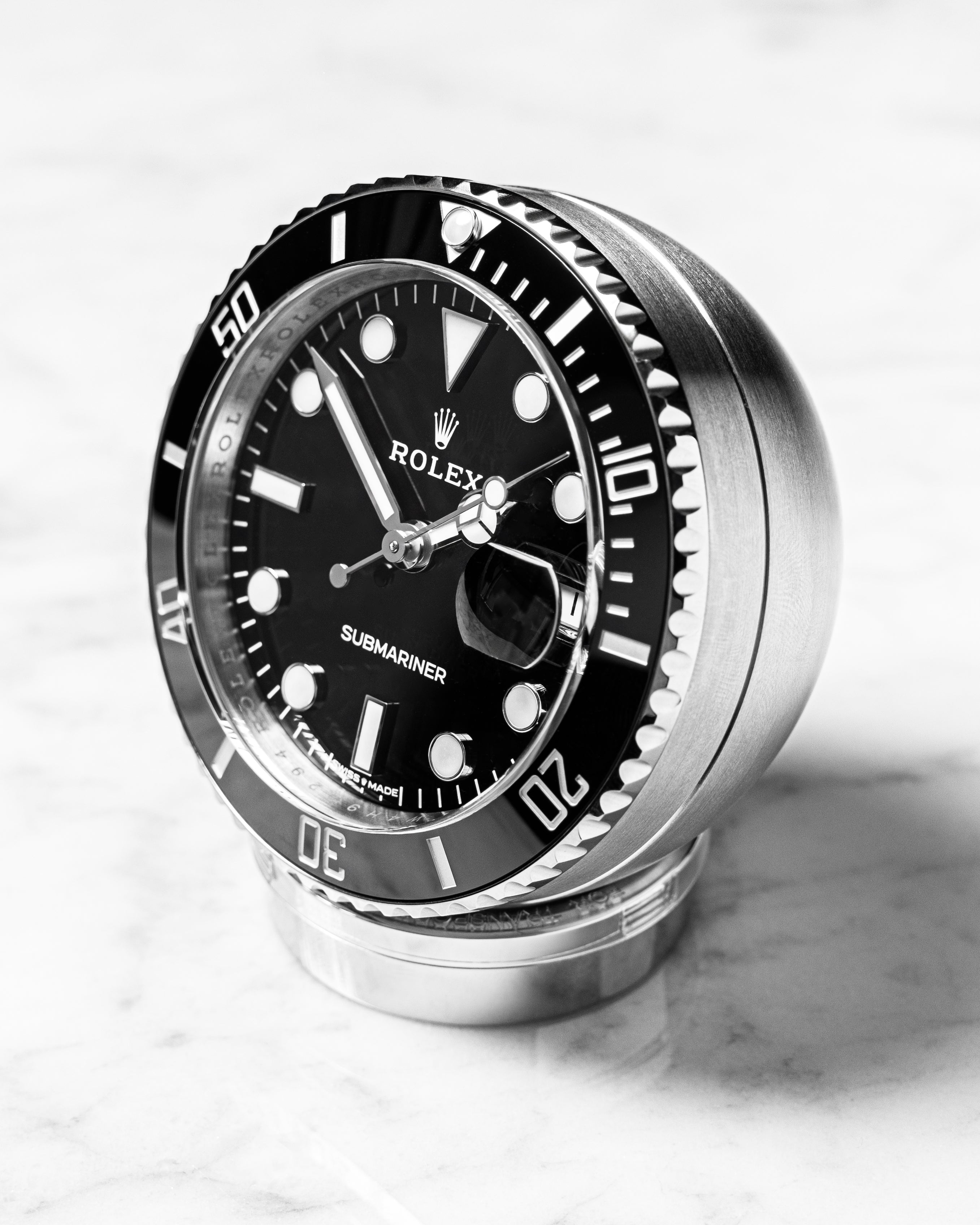 Rolex Submariner Date desk clock 80 mm, stainless steel Reference 909010LN