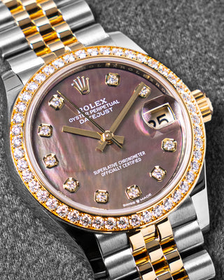 Rolex Datejust 31 Oyster, 31 mm, Oystersteel, yellow gold and diamonds Reference 278383RBR